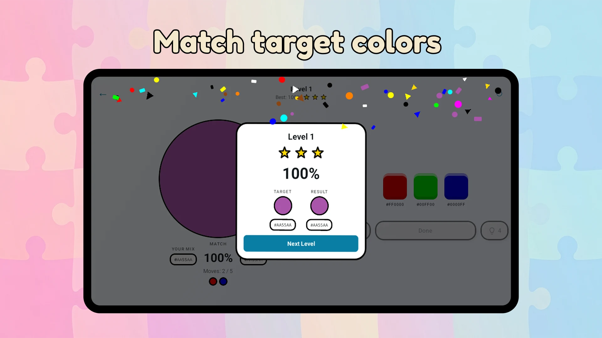 Hex Mixer: Color Mixing Puzzle screenshot